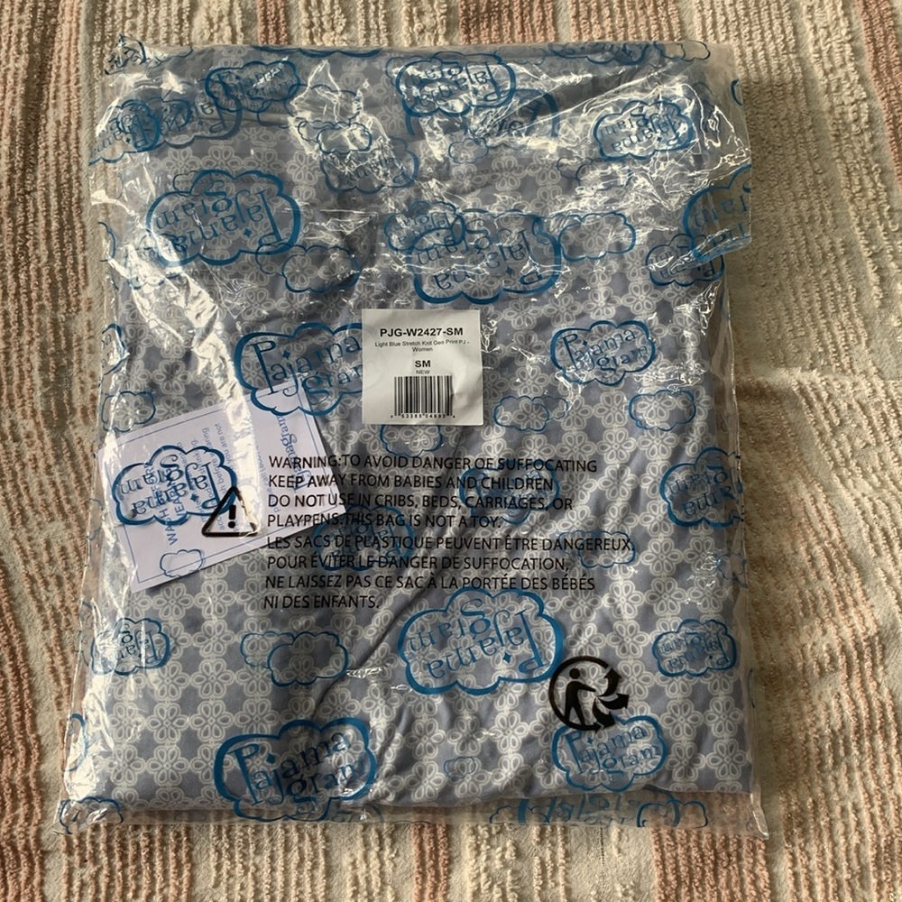 Pajamagram Naturally Nude Set (Small) Blue Geo Print - Picture 3 of 3